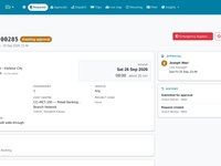 A request awaiting approval with an Emergency bypass button available to the supervisor.