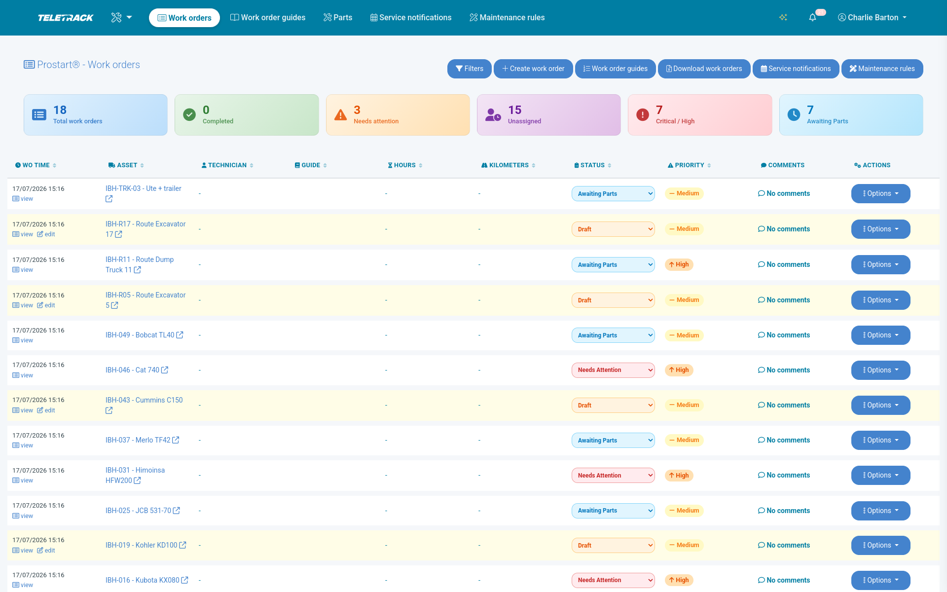 Teletrack platform — servicing