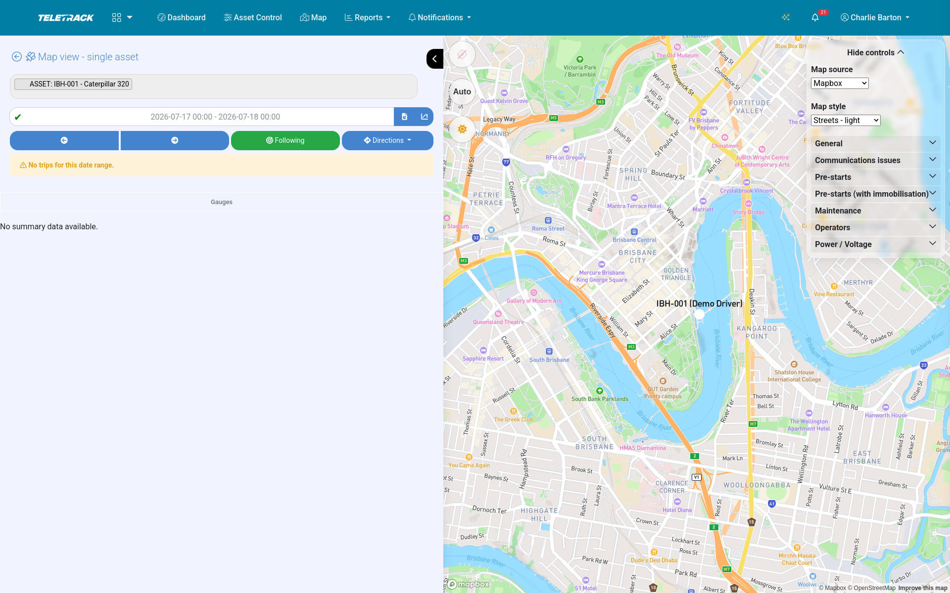 Teletrack platform — public share view