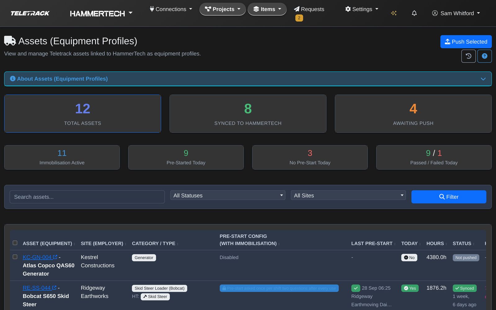 Teletrack platform — Assets
