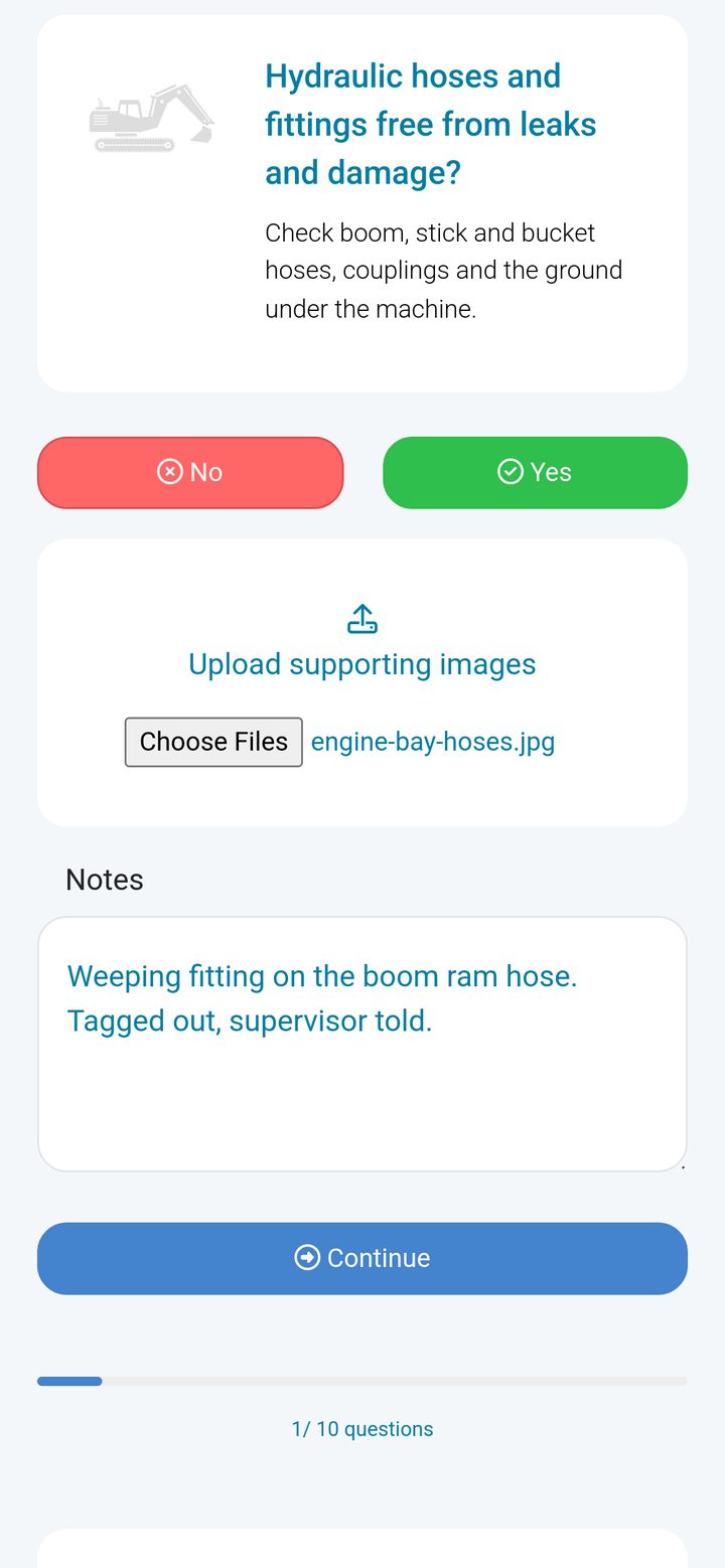 Teletrack app — A No answer with photo and note