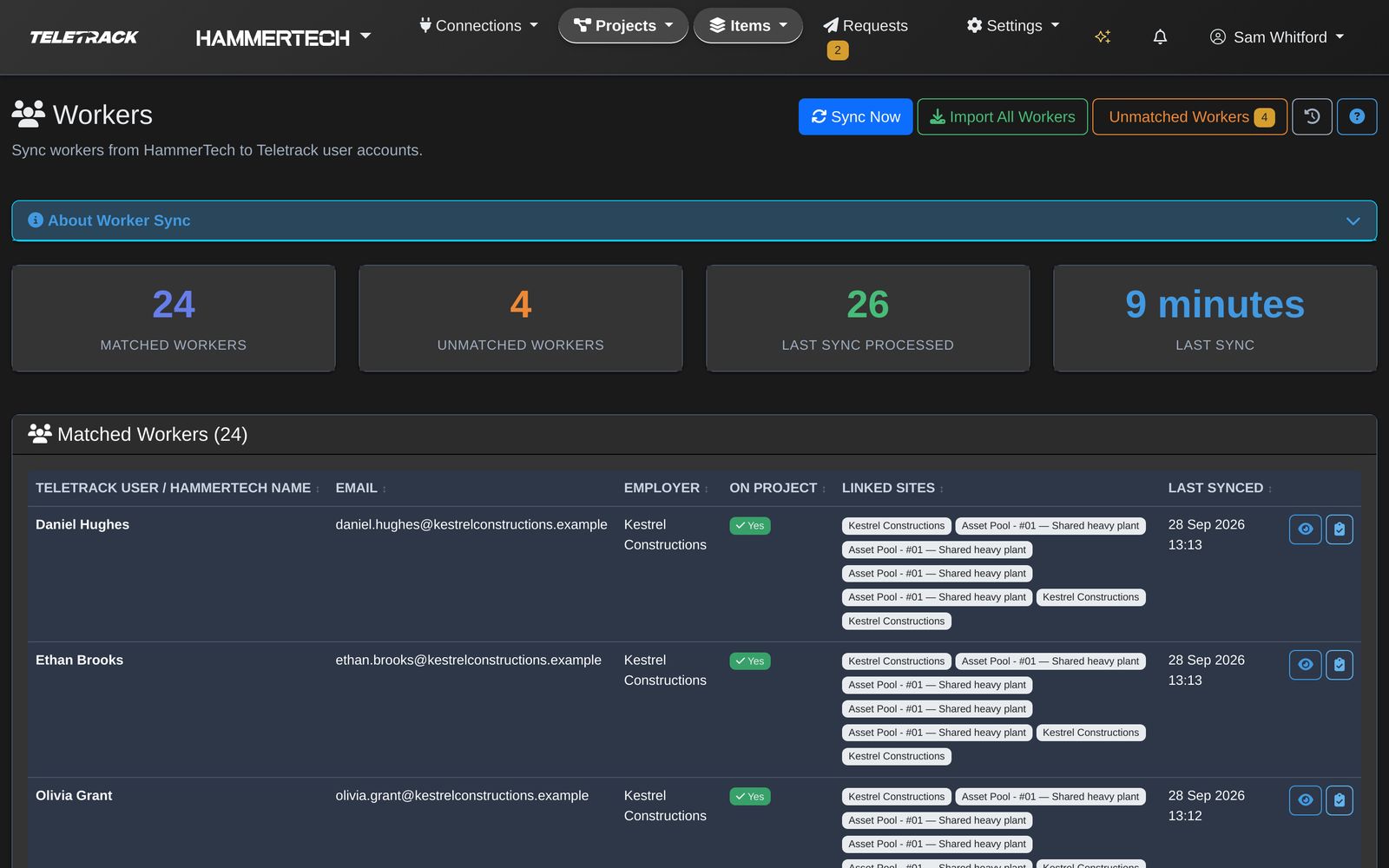 Teletrack platform — Workers